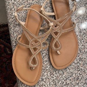 Sparkly rhinestone-studded sandals by Fergie